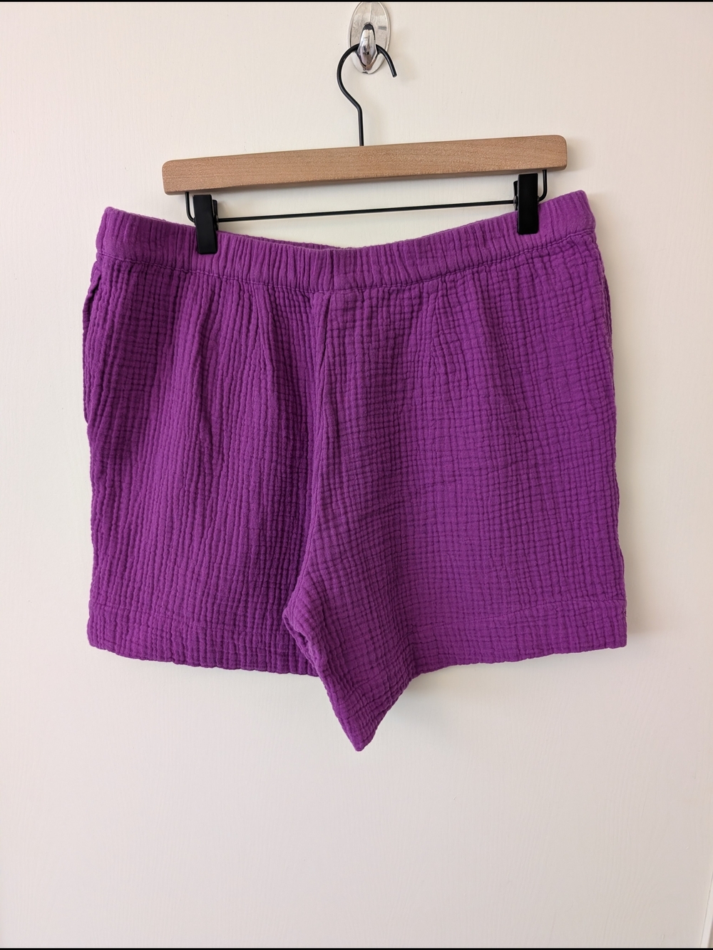 J. Jill Womens Medium Petite Purple 100% Cotton Gauze Pull On Shorts Casual - Picture 6 of 6